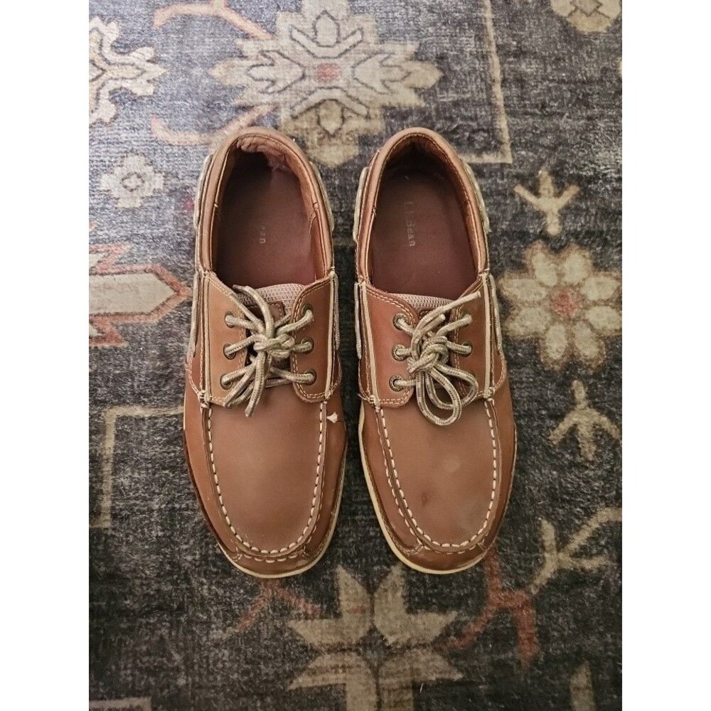 LL Bean Tan Boat Shoes Size Mens 9.5 M
